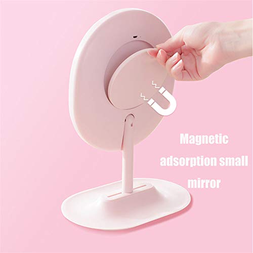 NECZXW1 Espejo Led con Led 1X / Detrás Adsorción Magnética 5X, ángulo de rotación Suave de 360 ​​° Ajustable, Soporte Antideslizante, Ligero y fácil de Transportar