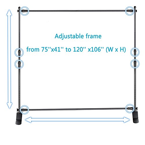 Neewer Soporte de Fondo y Soporte con Base para Trabajo Pesado para Fotografía Telón de Fondo y Exhibición Comercial, 3,3 x 2,6 m Marco Ajustable (Ancho x Alto)