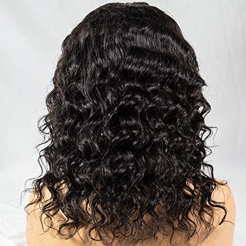 Neflyon Loose Wave Lace Closure Wigs Human Hair Pre Plucked with Baby Hair Brazilian Virgin Hair for Black Women Nature Color 4x4 lace closure wig human hair 150% Density 20inch