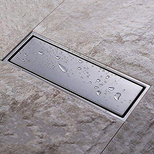 NEHARO Desagüe Suelo de Cubierta Drenaje Gran antioxidante Piso de Drenaje del Piso de Acero Inoxidable de Drenaje Lineal Invisible para Baño y Cocina (Color : Silver, Size : 30x11x3.5cm)