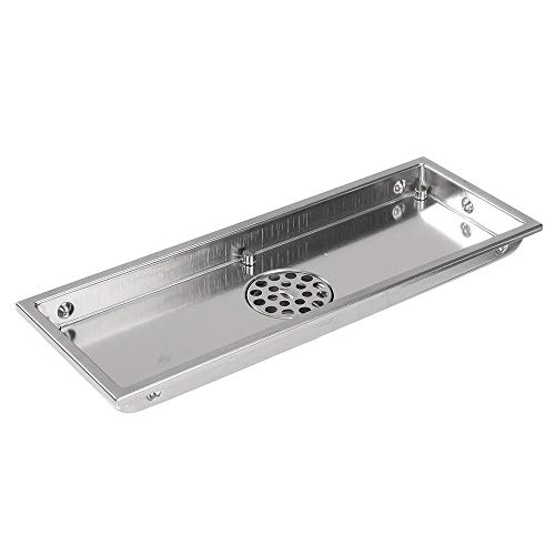 NEHARO Desagüe Suelo de Cubierta Drenaje Gran antioxidante Piso de Drenaje del Piso de Acero Inoxidable de Drenaje Lineal Invisible para Baño y Cocina (Color : Silver, Size : 30x11x3.5cm)