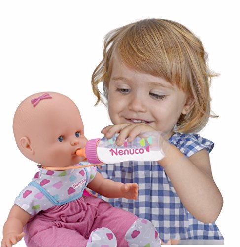 Nenuco con Biberón Mágico Rosa- Cuerpo muy blando, para niños a partir de 10 meses  (Famosa 700014121)