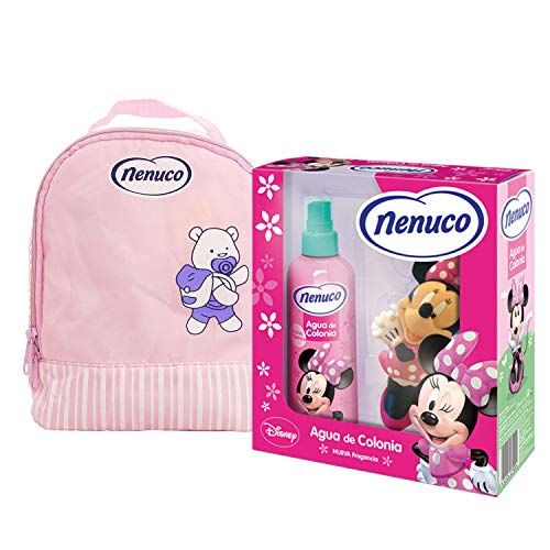 Nenuco Pack Regalo Bebé Mochila de Paseo Rosa con Agua de Colonia Minnie y Muñeco de Regalo