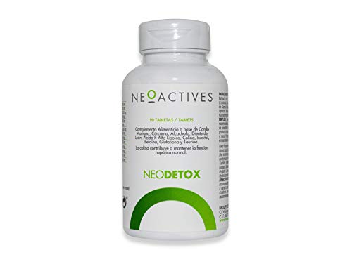 NeoDetox | Suplemento Cardo Mariano, Cúrcuma, Alcachofa, Diente de León, Acido R-Alfa Lipoico, Colina, Inositol, Betaina, Glutationa, Taurina y Colina | Ayuda función hepática normal | 90 Capsulas