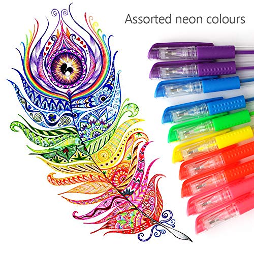 Neon Shades - Bolígrafos de gel perfumados – Pack de 10 – sin desmoronamiento – Crea maravillosas imágenes y escritura con estos bolígrafos – Añade color y fragancia a la escritura y la obra de arte