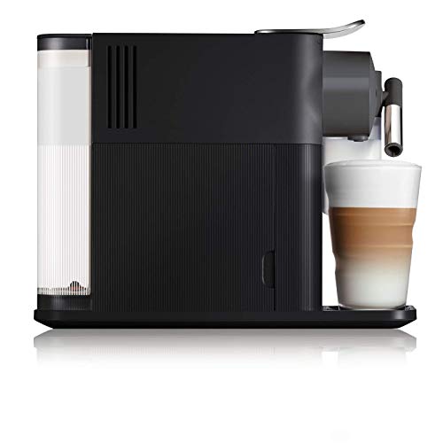 Nespresso De'longhi en 500.b lattissima one black-cafetera monodosis de cápsulas depósito de leche compacto, 19 bares, apagado automático, color negro, 1400 W, 0.03 litros, Plástico