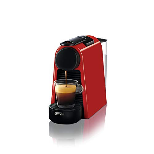 Nespresso De'Longhi Essenza Mini EN85.R - Cafetera monodosis de cápsulas Nespresso, compacta, 19 bares, apagado automático, color rojo