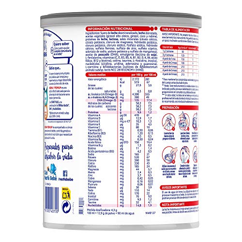 Nestlé NIDINA 1 - Leche para lactantes en polvo - Fórmula para bebés - Desde el primer día - pack de 3 latas x800 gr - Total: 2400 gr