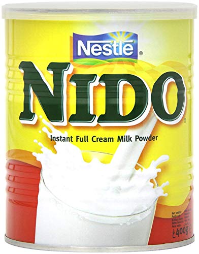 Nestlé Nido Leche en Polvo Entera - Crema Instantánea para Bebidas de Café y Té con Vitaminas y Minerales Añadidos y Sin Conservantes ni Colorantes - Lata de 400 g