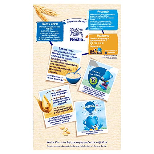 Nestlé Papilla 5 cereales - Alimento Para bebés - Paquete de 6x600 g - Total: 3.6kg