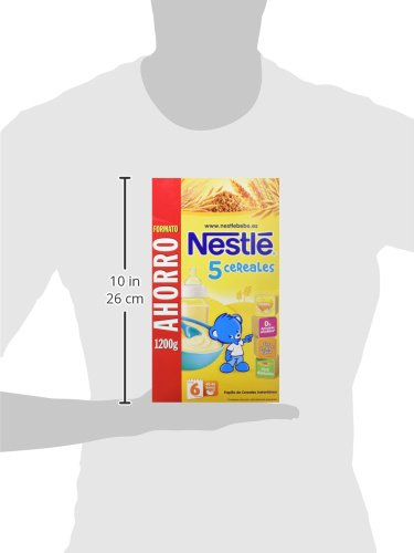 Nestlé Papilla 5 Cereales - Alimento Para bebés - Paquete de Papillas 1200g