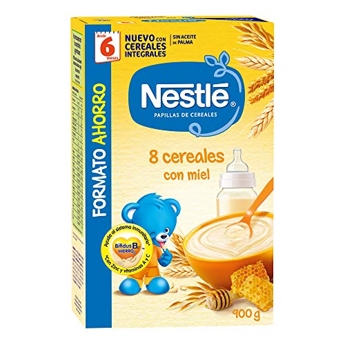 Nestlé Papillas - 8 cereales con Miel, a partir de 6 meses, 900 gr