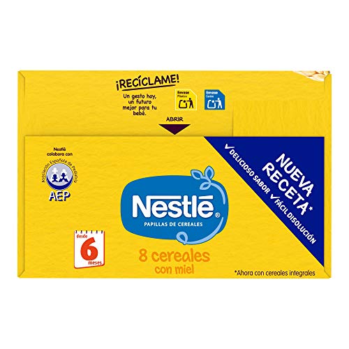 Nestlé Papillas - 8 cereales con Miel, a partir de 6 meses, 900 gr