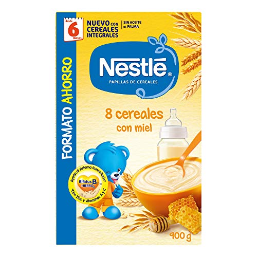 Nestlé Papillas - 8 cereales con Miel, a partir de 6 meses, 900 gr