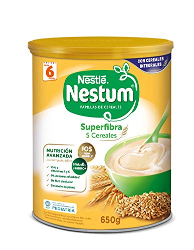 Nestlé Papillas NESTUM Cereales para bebé - 5 Cereales - 3 papillas de 650g -Total 1950g