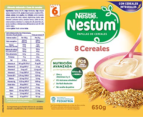 Nestlé Papillas NESTUM, Cereales para bebé, Pack de 3 x 650 gr, Total : 1,95 kg