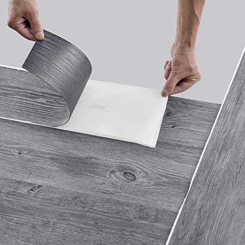 [neu.haus] Suelo de vinilo autoadhesivo set ahorro (4m²) roble gris (28 láminas de PVC = 3,92 m²) suelo de diseño estructurado