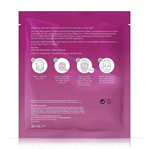 Neutrogena Radiance Boost Mascara De Recuperacion Con Hidrogel - 12 Unidades X 30 ml.