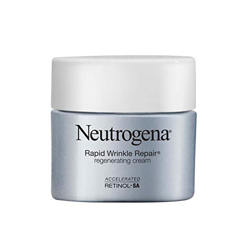 Neutrogena Rapid Wrinkle Repair Retinolo Rigenerante Crema Viso & Acido Ialuronico Anti rughe crema idratante viso, collo crema, con acido ialuronico e retinolo, 1,7 once
