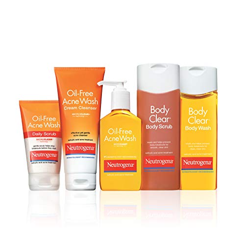 Neutrogena Sin aceite acné exfoliante facial con ácido salicílico medicina tratamiento del acné sin aceite exfoliante limpiador acné con ácido salicílico, 4.2 fl. Onz