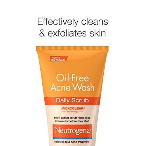 Neutrogena Sin aceite acné exfoliante facial con ácido salicílico medicina tratamiento del acné sin aceite exfoliante limpiador acné con ácido salicílico, 4.2 fl. Onz