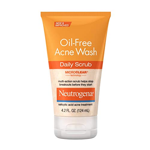 Neutrogena Sin aceite acné exfoliante facial con ácido salicílico medicina tratamiento del acné sin aceite exfoliante limpiador acné con ácido salicílico, 4.2 fl. Onz