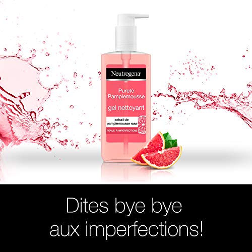 Neutrogena Visibly Clear Gel limpiador de pomelo rosa – Cuidado facial limpiador contra imperfecciones – 1 botella bomba 200 ml