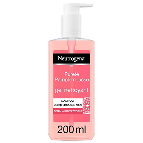 Neutrogena Visibly Clear Gel limpiador de pomelo rosa – Cuidado facial limpiador contra imperfecciones – 1 botella bomba 200 ml