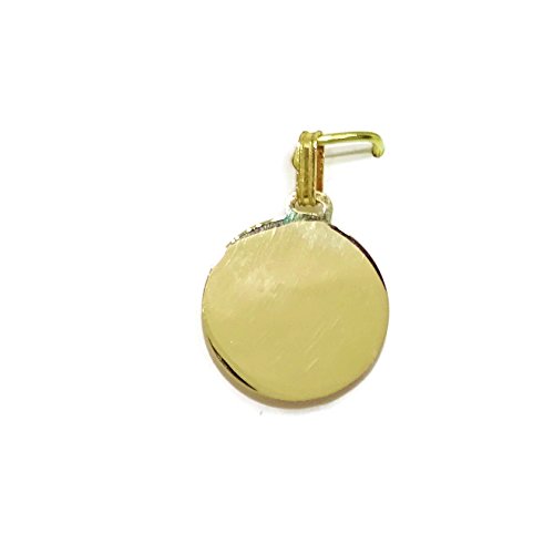 Never Say Never Medalla para bebé de Oro Amarillo de 18Kts de 14mm con Cadena estriada Italiana de Oro Amarillo de 18Kts.40cm