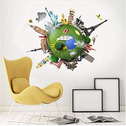 Newberli Décor À La Maison Voyage Autour Du Monde Expressions Murales Vinyle Autocollant Cadeau De La Maison Enfants Chambre Sticker Mural Déco Miroir