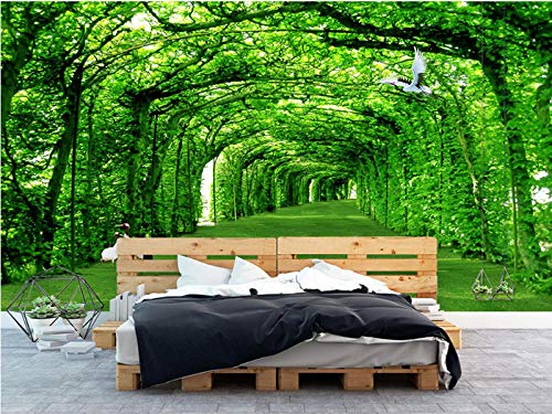 Newberli Gran Mural Salón Papel Tapiz De Fondo 3D Boulevard Verde Fresco Sofá Tv Fondo De Pared