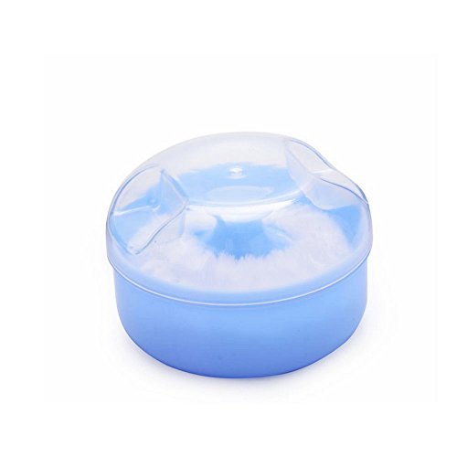 Newin Star Caja de Talco de Bebés,Caja Polvo de Talco con Esponja Suave y cómodo Contenedores del Soplo de Polvo para bebés (Azul)