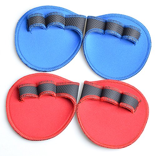 Newin Star Guantes de entrenamiento con cruz de la marca por Profitness antideslizantes de silicona para levantamiento de pesas para evitar callos con soporte de muñeca para hombres y mujeres (azul)