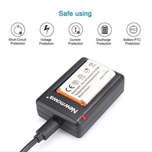 Newmowa NP-BX1 Batería de repuesto (2-Pack) y Kit de Cargador Doble para Micro USB portátil para Sony NP-BX1 / M8 y Sony Cyber-Shot DSC-RX100, DSC-RX100 II, DSC-RX100M II, DSC-RX100 III, DSC-RX100 IV, DSC-RX100 V, DSC-RX100 VII/M8,Sony Cyber-shot DSC-HX50