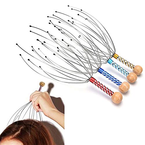 NhLi Piedras de Masaje 2017 1Pcs aleación Curación Head Massager del Cuello del Cuero cabelludo Pulpo estrés Relax SPA Mayor Masaje