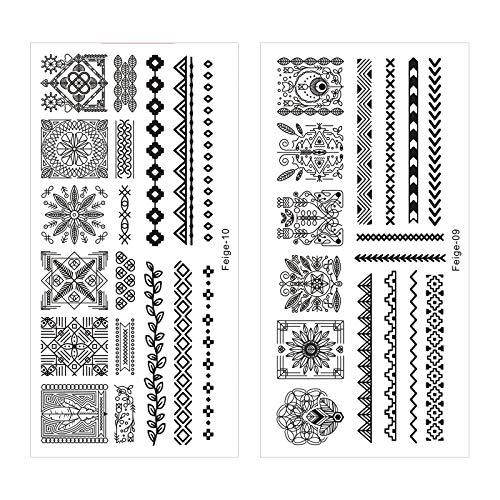 NICENEEDED Kit de Estampado de Arte de Uñas con Tema de Encaje A Rayas con 6 pieza de Placas de Estampado de Uñas para Mujeres Juego de Herramientas de Arte de Uñas Diseño de Encaje