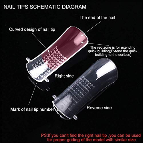 NICOLE DIARY 100 Unids Claro Sistema de Uñas Forma Cubierta Completa Construcción Rápida Gel Molde Consejos Extensión Del Dedo Del Clavo UV Gel Constructor Herramienta de BRICOLAJE de Manicura