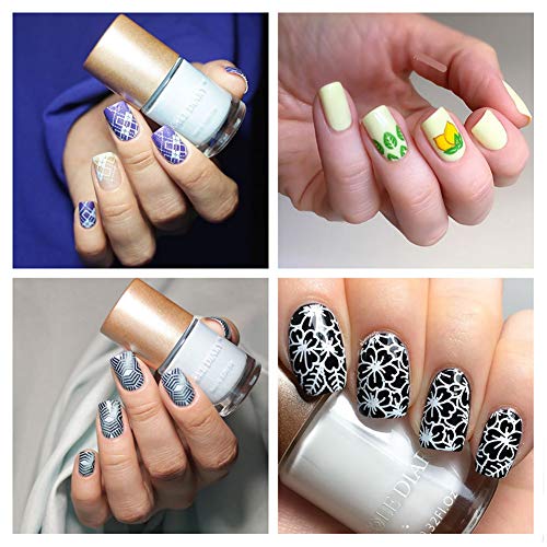 NICOLE DIARY 4Pcs Nail Art Stamping polishs Colori classici Creative Nail Polish Collection Nail Plate Vernice per nail art Printing Decoration (Set 1)