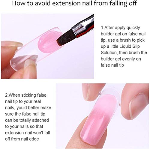 NICOLE DIARY Kit de gel Nail Poly Builder 1pc Builder Nail Gel Rose Pink Nail Builder Extension Pegamento+100Pcs Molde de gel de polietileno Construcción rápida