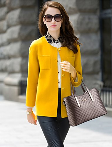 NICOLE & DORIS Bolsos para Mujeres Bolsos de asa Superior Bolso de Hombro para Mujer 3pcs Bolsos del Trabajo, Diario Vida Bronce