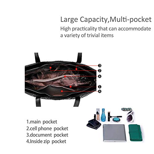 NICOLE & DORIS Bolsos para Mujeres Bolsos de asa Superior Bolso de Hombro para Mujer 3pcs Bolsos del Trabajo, Diario Vida Dorado