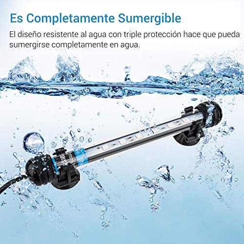 NICREW RGB Luz Acuario, 58cm Luz LED Sumergible Acuario, Iluminacion Tubo Pecera, Lampara Leds Multiespectrales Acuario