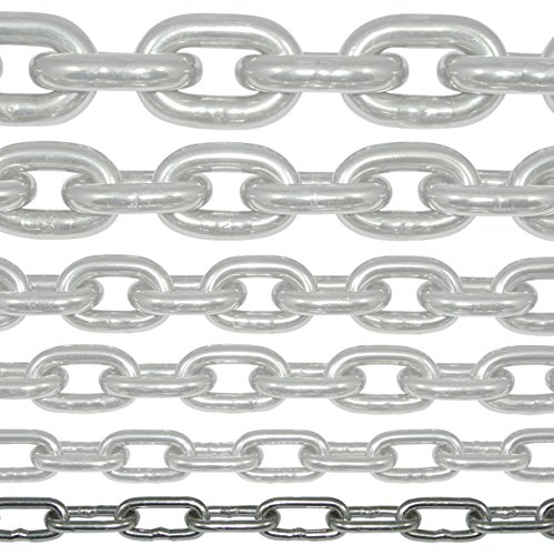 NietFullThings 200-cm = 2-Meter 3-mm Starke Edelstahl-Kette V4A Kurz-gliedrig Von Am Stueck Anker-Kette DIN 5685 DIN 766-Meterware rostfrei Niro INOX Gliederkette Absperrkette Bojenkette 2-m