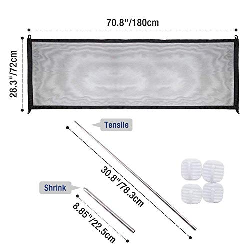 Nifogo Magic Gate Portátil y Plegable Safe Guard Cerramiento de Seguridad para Mascotas Dog Cat Fences, Net de Aislamiento para Mascotas Paredes de Puertas de Coche Stairwells (72 x 180 cm)