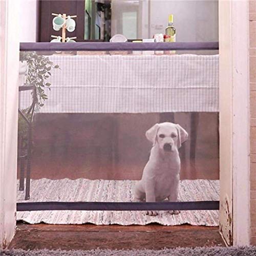 Nifogo Magic Gate Portátil y Plegable Safe Guard Cerramiento de Seguridad para Mascotas Dog Cat Fences, Net de Aislamiento para Mascotas Paredes de Puertas de Coche Stairwells (72 x 180 cm)