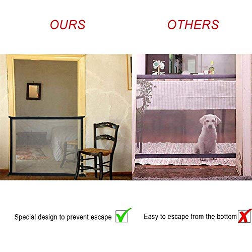 Nifogo Magic Pet Gate para Perros - Red de Seguridad para Mascotas para Interior, Puerta Mágica para Cualquier Lugar Pasillo Puerta Escalera Interior, Plegable y Portátil, para Mascotas o Bebés