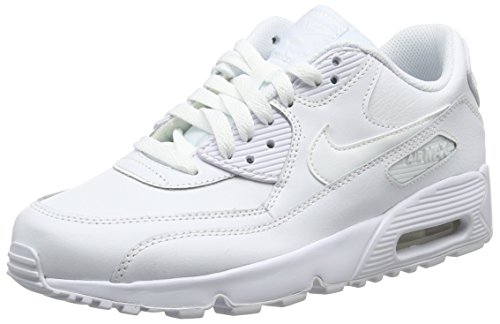 Nike Air MAX 90 Leather, Zapatillas para Niños, Blanco (White/White 100), 40 EU