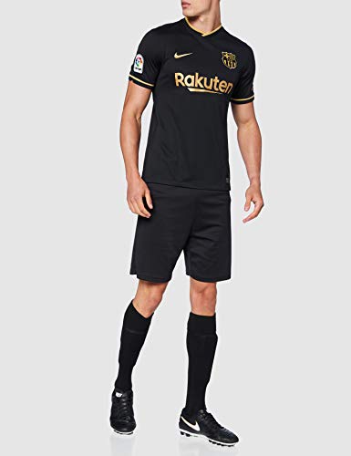 NIKE FCB M NK BRT Stad JSY SS AW T-Shirt, Hombre, Black/Metallic Gold Full Sponsor, L