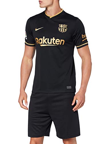 NIKE FCB M NK BRT Stad JSY SS AW T-Shirt, Hombre, Black/Metallic Gold Full Sponsor, L
