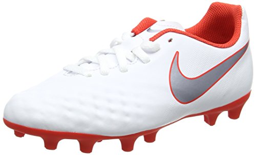 Nike Jr Obra 2 Club FG, Zapatillas de Fútbol Unisex Niños, Multicolor (White/Mtlc Cool Grey-Lt Crimson 107), 36.5 EU